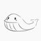 Whale Line Art Vector