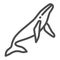 Whale line icon, ocean concept, orca sign on white background, sperm whale icon in outline style for mobile concept and