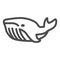 Whale line icon, ocean concept, very large marine mammal sign on white background, orca whale icon in outline style for