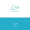 Whale logo cute concept for baby brand. Ocean animal dolphin icon.