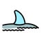 Whale predator icon vector flat