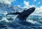 Whale\\\'s Majestic Leap: A Breathtaking Illustration of the Deep O