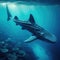 Whale shark travels through the ocean