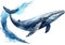 A whale soaring in the air. Ai-Generated