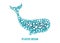 Whale stop ocean plastic pollution concept