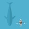 Whale swimming near boat