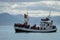 Whale watching tour ship with tourists