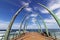Whalebone Pier Against Blue Cloudy Coastal Skyline Durban