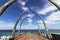 Whalebone Pier Against Blue Cloudy Coastal Skyline Durban