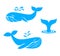 Whales icons. flat design elements. vector illustration.