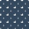 Whales Seamless pattern with anchors on blue background.