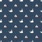 Whales Seamless pattern with sailing boat on blue background.