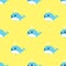 Whales Seamless Pattern vector dolphin shark ocean wallpaper background cartoon yellow