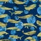 whales and sharks texture silhouettes of large fish of the oceans and seas seamless pattern