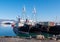 Whaling boats tied up in port of Reykjavik