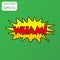 Wham comic sound effects icon. Business concept wham sound bubble speech pictogram. Vector illustration on green background with