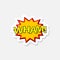 Wham comic sound effects sticker icon. Business concept wham