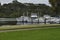 Wharf with personal yachts and catamarans at Lake Entrance, Victoria, Australia