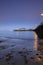 Wharf in Santa Barbara, California, at dusk.