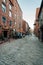 Wharf Street, a cobblestone street in Portland, Maine