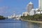 Wharf with yachts at the residentials of Miami Beach, Florida