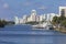 Wharf with yachts at the residentials of Miami Beach, Florida