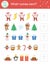 What comes next. Christmas matching activity for preschool children with traditional holiday symbols. Funny educational puzzle.