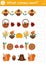 What comes next. Thanksgiving matching activity for preschool children with traditional holiday symbols. Funny autumn puzzle. Fall
