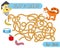 What does the cat eat. Help the kitten to find the right way in maze and learn that kitty like to eat. Maze Game with Solution.