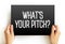 What`s Your Pitch? text on card, concept background