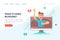 What is Video Blogging Landing Page Template, Social Media Network and Digital Communication Concept Cartoon Vector