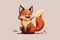 What a wonderful little creature. Cartoon smiley fox cub