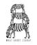 What about zebra? Vector hand drawn illustration of zebras isolated