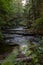 Whatcom creek and bridge at whatcom Falls park in Bellingham Washington