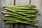 Whats not to love about asparagus. High angle shot of fresh asparagus on a table.