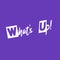 Whats up poster illustration isolated on purple background.