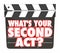 Whats Your Second Act Movie Clapper Board 2nd Career 3d Illustration