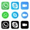 Whatsapp Skype Zoom icon collection