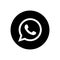 Whatsapp vector social media black circular icon. contact and chat icon