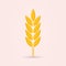 Wheat 3d icon. Grain, barley, cereal plant sign. Agriculture symbol. Vector illustration