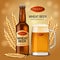 Wheat beer quality concept background, realistic style