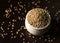 Wheat Berries Spilling out of a Bowl