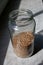 Wheat bran in a glass jar, isometric