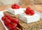 Wheat bread cheese and red fruit