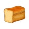 Wheat bread isolated on white. hand drawn traditional white square loaf doodle icon. fresh baked sliced bread. Vector