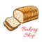 Wheat bread sketch for bakery shop design