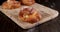 wheat bun with coconut filling falls on a wooden table