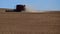 Wheat combine harvesting grain production crop in Kalbarri Western Australia