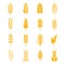 Wheat ears bread vector symbols