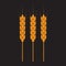 Wheat ears or rice icon. Crop symbol. Design element for bread packaging or beer label. Vector illustration.